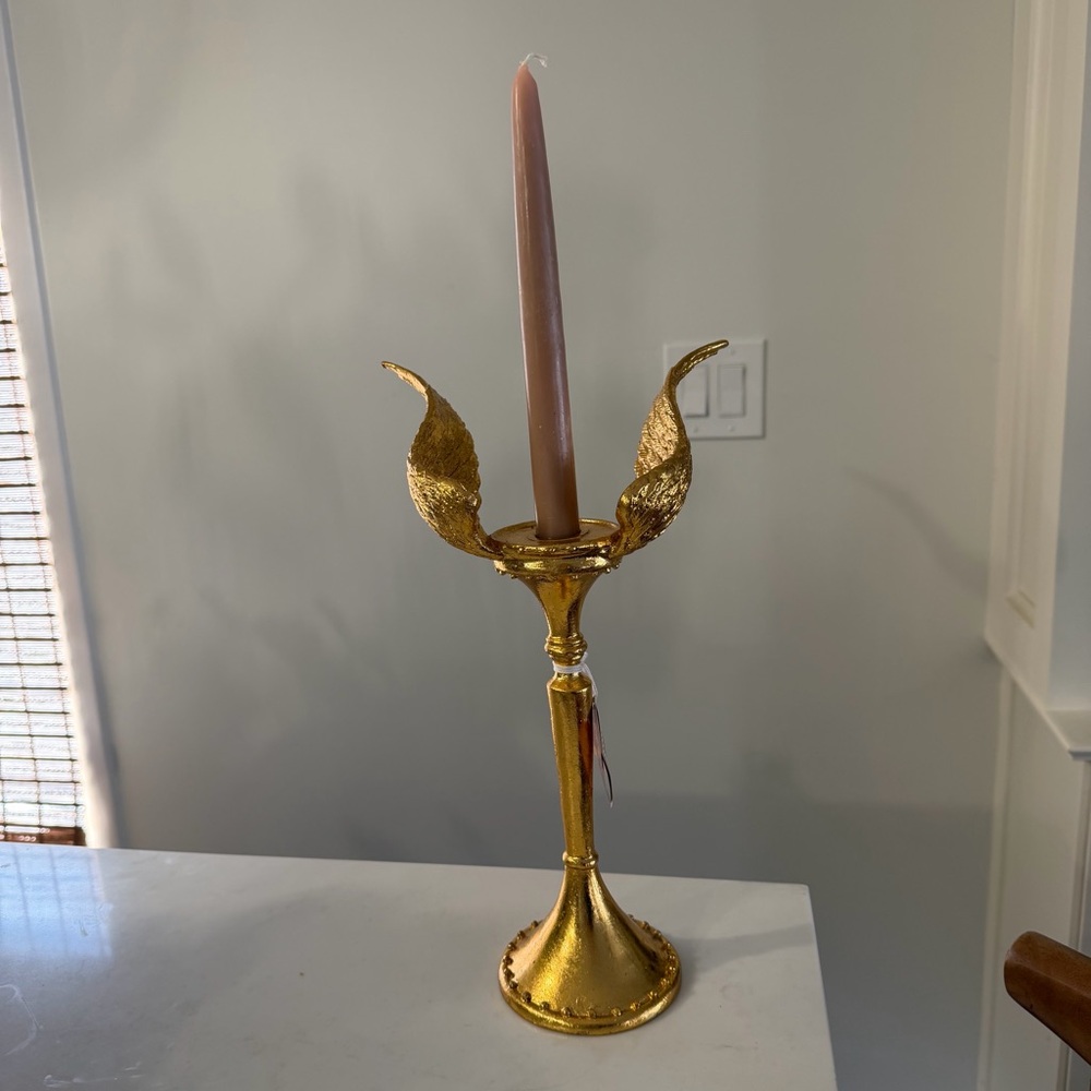 MacKenzie-Childs Gold Candle Holder, new